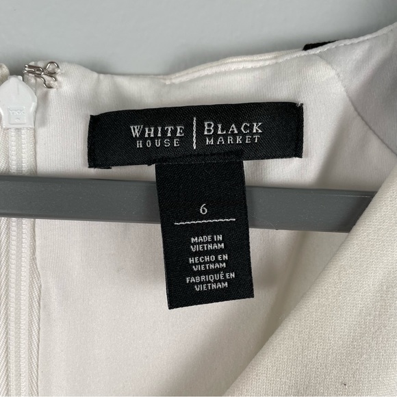 WHITE HOUSE BLACK MARKET COLOR BLOCK SHEATH DRESS | Black / Multi | Size 6 - Picture 4 of 4